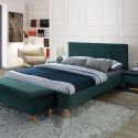 Кровать Signal AZURRO Velvet (зеленый/дуб) 160/200