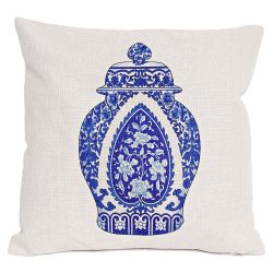 Декоративная подушка «Китайская ваза», версия 2, антик блю