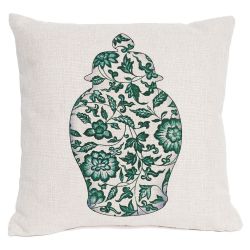 Декоративная подушка «Китайская ваза», версия 3, антик грин
