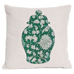 Декоративная подушка «Китайская ваза», версия 4, антик грин