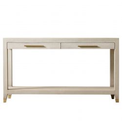 Консоль "Мередит" с шагреневой кожей. Бежевая