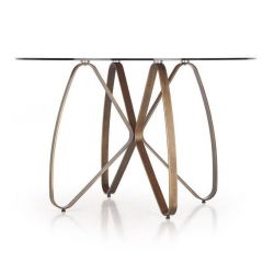 Стол обеденный Halmar LUNGO (коричневый/античное золото)