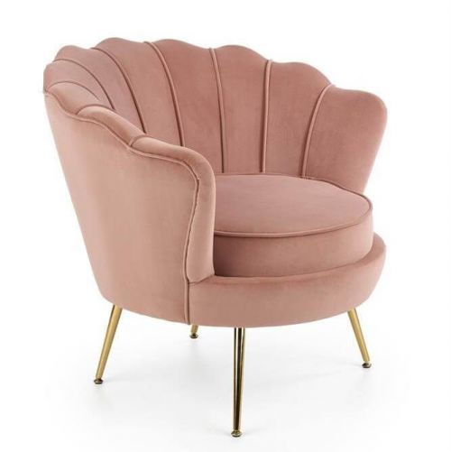 Кресло Halmar AMORINITO (светло-розовый/золотой)