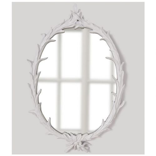Настенное зеркало в овальной раме "Буа" Белое