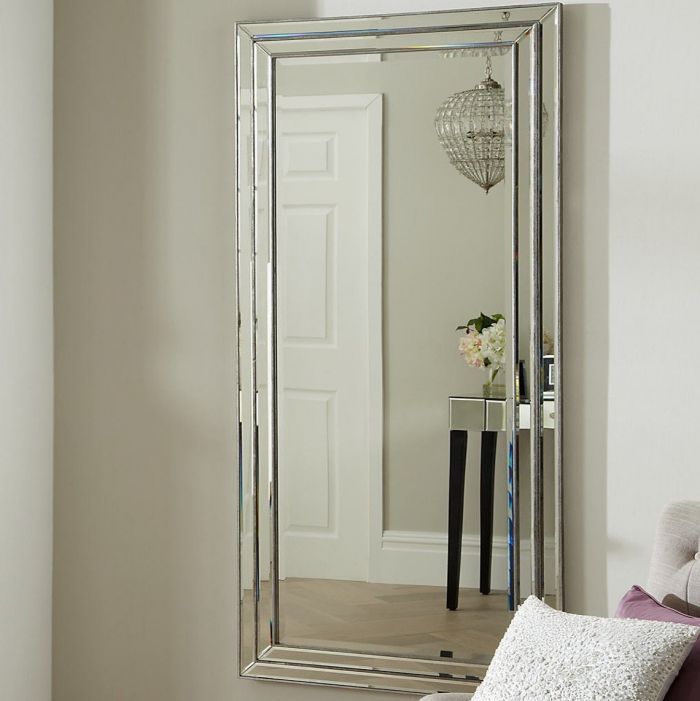 Напольное зеркало в раме "Анри" Серебро