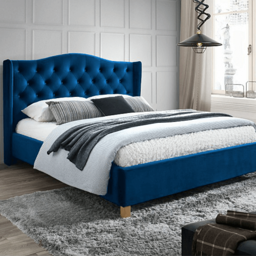 Кровать Signal ASPEN Velvet (темно-синий) 160/200