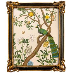 Интерьерная подушка «Величественно окрашенный портрет павлина» (версия 4)