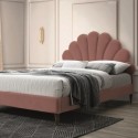 Кровать Signal SANTANA VELVET (античный розовый/дуб) 160/200
