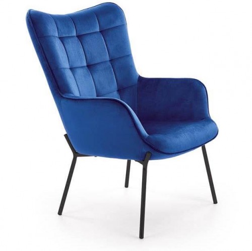 Кресло Halmar CASTEL (темно-синий/черный)