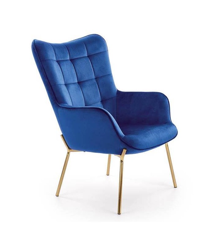 Кресло Halmar CASTEL 2 (темно-синий/золотой)