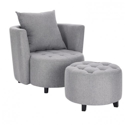 Комплект Halmar HAMPTON (кресло для отдыха + подставка для ног) серый
