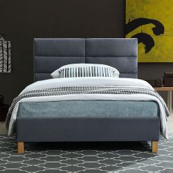 Кровать Signal SIERRA VELVET TAP.150 (серый/дуб) 120/200