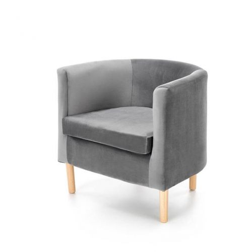 Кресло Halmar CLUBBY 2 (серый/натуральный)