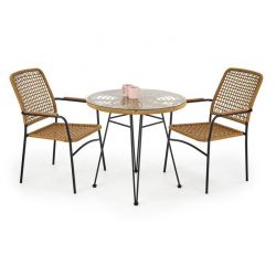 Стол обеденный Halmar FALCON (натуральный/черный)