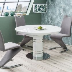 Стол обеденный Signal STRATOS 120 раскладной (белый лак)