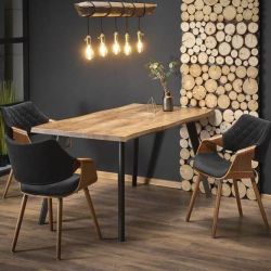 Стол обеденный Halmar DICKSON раскладной (дуб натуральный/черный)