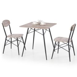 Комплект столовой мебели Halmar KABIR (стол + 2 стула, дуб сан ремо)