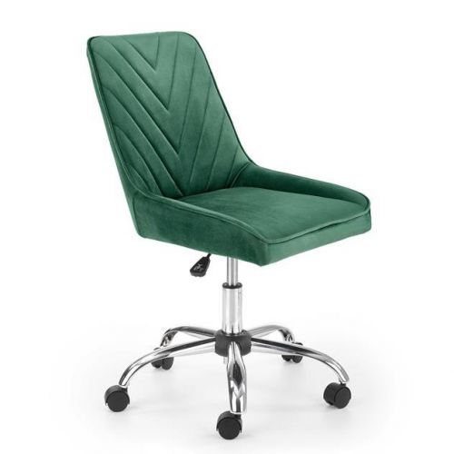 Кресло компьютерное Halmar RICO (темно-зеленый/хром)