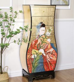 Комод-ваза Gold высокий, Красивая девушка