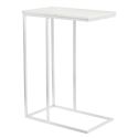 Придиванный столик Loft 50x30см, белый мрамор с белыми ножками