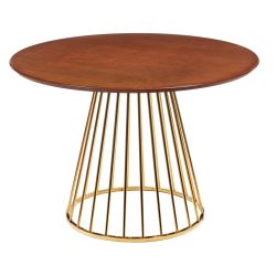 Стол Liverpool 100см, орех с золотистыми ножками