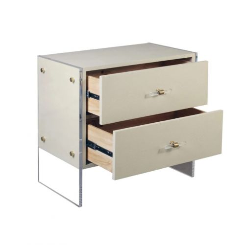 Бежевая прикроватная тумба “Берк”