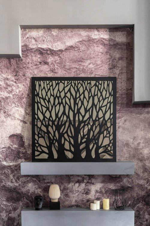 Зеркальное панно Trees Black