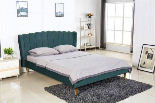 Кровать Halmar VALVERDE (темно-зеленый/золотой) 160/200