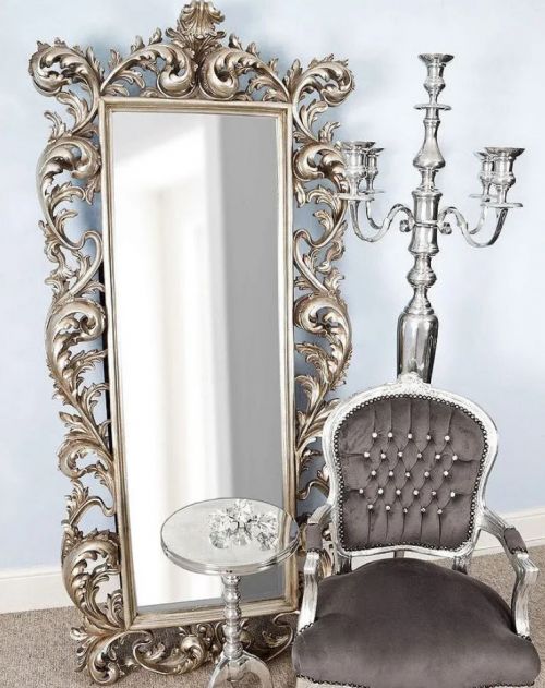 Серебряное зеркало в полный рост “Мэривейл”