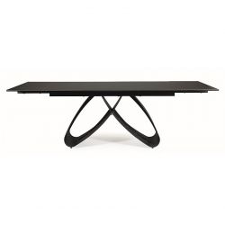 Стол обеденный Signal SAMANTA Ceramic 160 раскладной (черный Sahara Noir/черный мат)