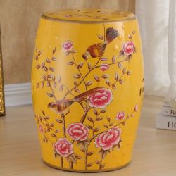 Керамический табурет желтый Груша и птица