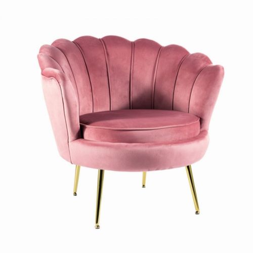 Кресло SIGNAL CAMELLIA Velvet Bluvel 52 (античный розовый/золотой)