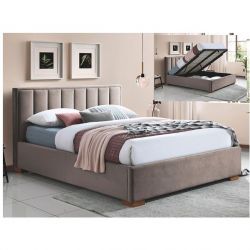 Кровать SIGNAL MARANI Velvet Bluvel 40 160/200 (бежевый/дуб)