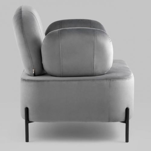 Кресло Кэнди с подлокотниками велюр серый