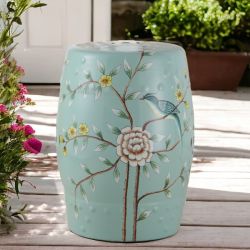 Керамический табурет голубой, Цветение