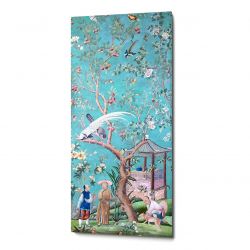 Картина на холсте «Императорский сад» blue 30×70, холст, галерейная натяжка (версия 4)