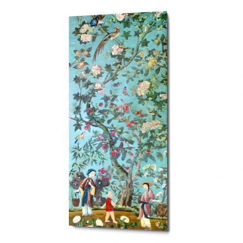Картина на холсте «Императорский сад» blue 30×70, холст, галерейная натяжка (версия 5)