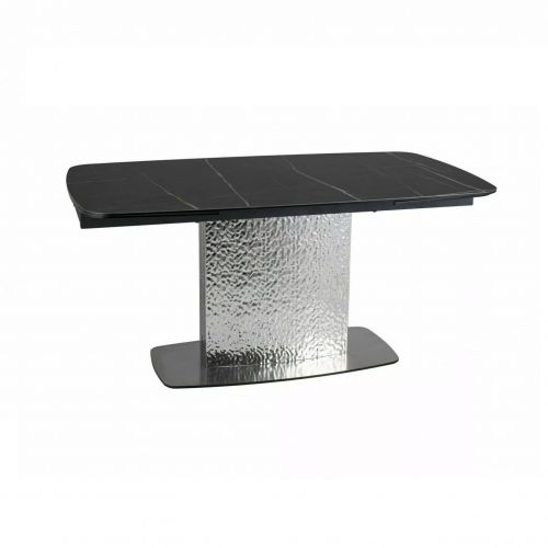 Стол обеденный Signal MONCLER Ceramic 160 раскладной (Sahara Noir черный/сталь)