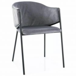 Стул кухонный Signal BONO Velvet Bluvel 14 (темно-серый/черный)