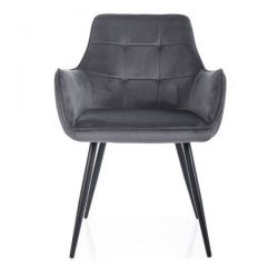 Стул кухонный Signal LEMON Velvet Bluvel 14 (темно-серый/черный)