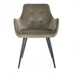 Стул кухонный Signal LEMON Velvet Bluvel 77 (оливковый/черный)