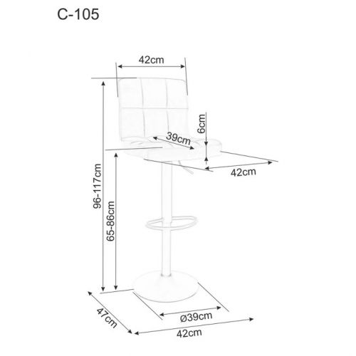 Барный стул Signal C105 VELVET (черный/черный)